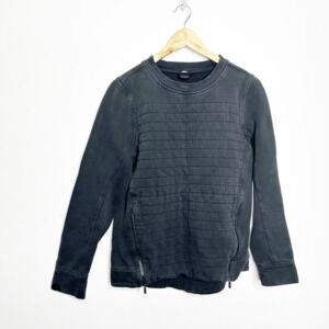 Lululemon Women's Fleece Be True Crew Sweatshirt Black Inkwell zipper size 6